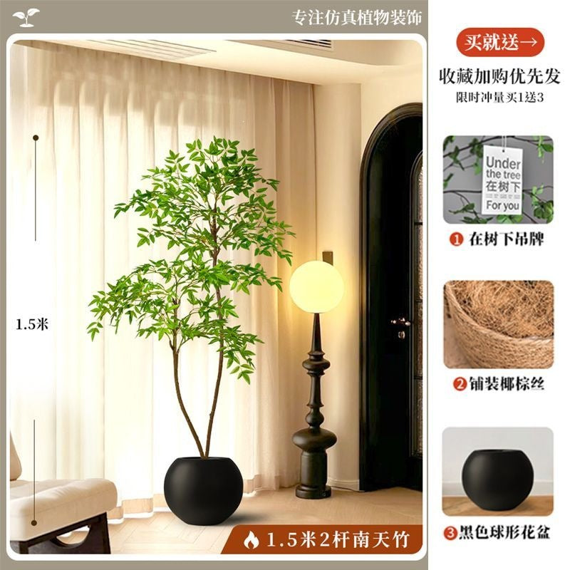 Artificial nandina bamboo floor plant