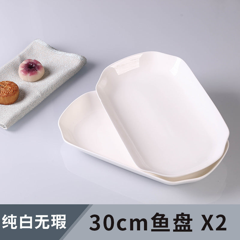 Ceramic rectangular serving platter