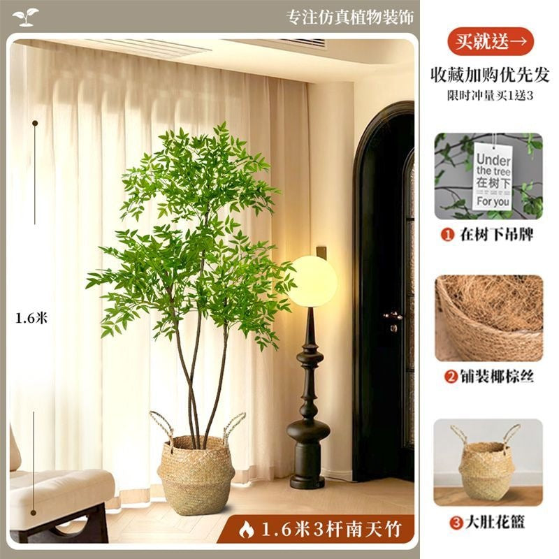 Artificial nandina bamboo floor plant