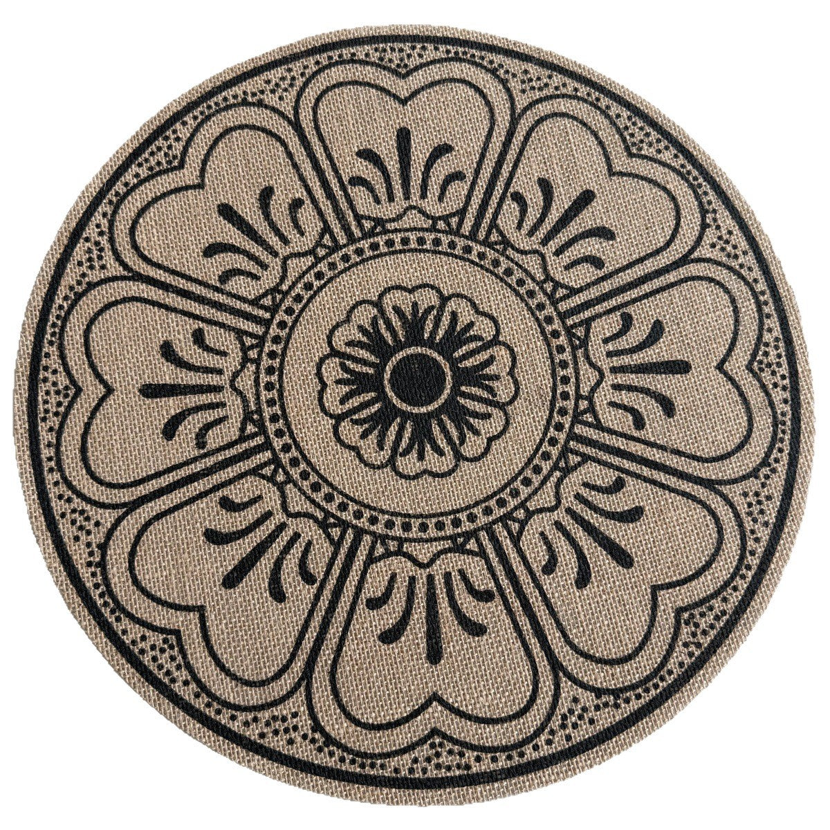 Bohemian Round Linen Placemat, Heat-Resistant
