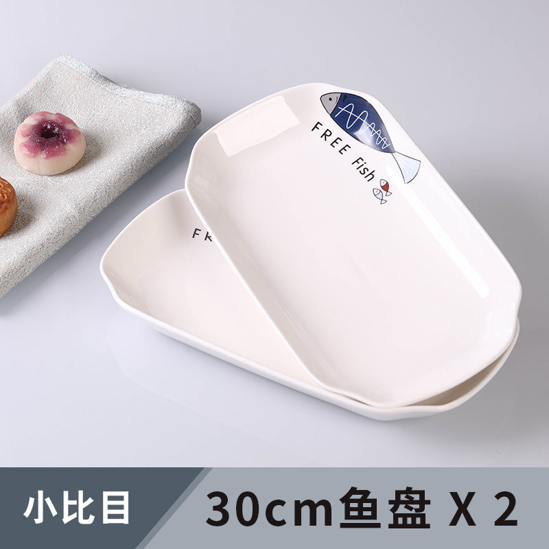 Ceramic rectangular serving platter