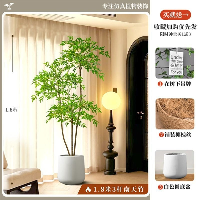 Artificial nandina bamboo floor plant