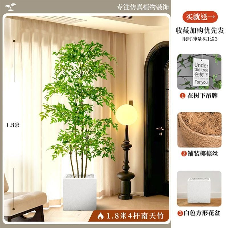 Artificial nandina bamboo floor plant