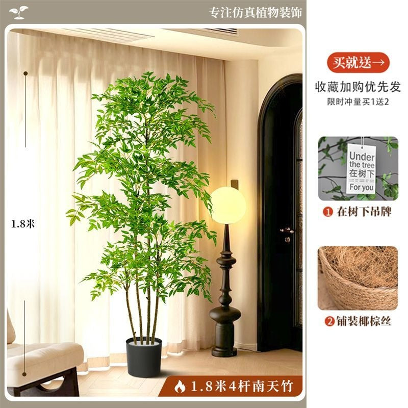 Artificial nandina bamboo floor plant