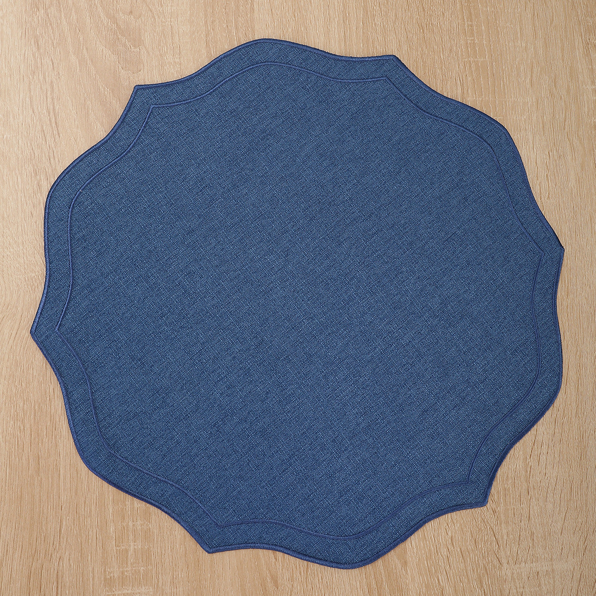 Embroidered Cotton-Linen Placemat, Round or Shaped
