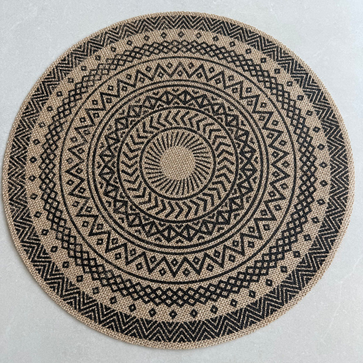 Bohemian Round Linen Placemat, Heat-Resistant