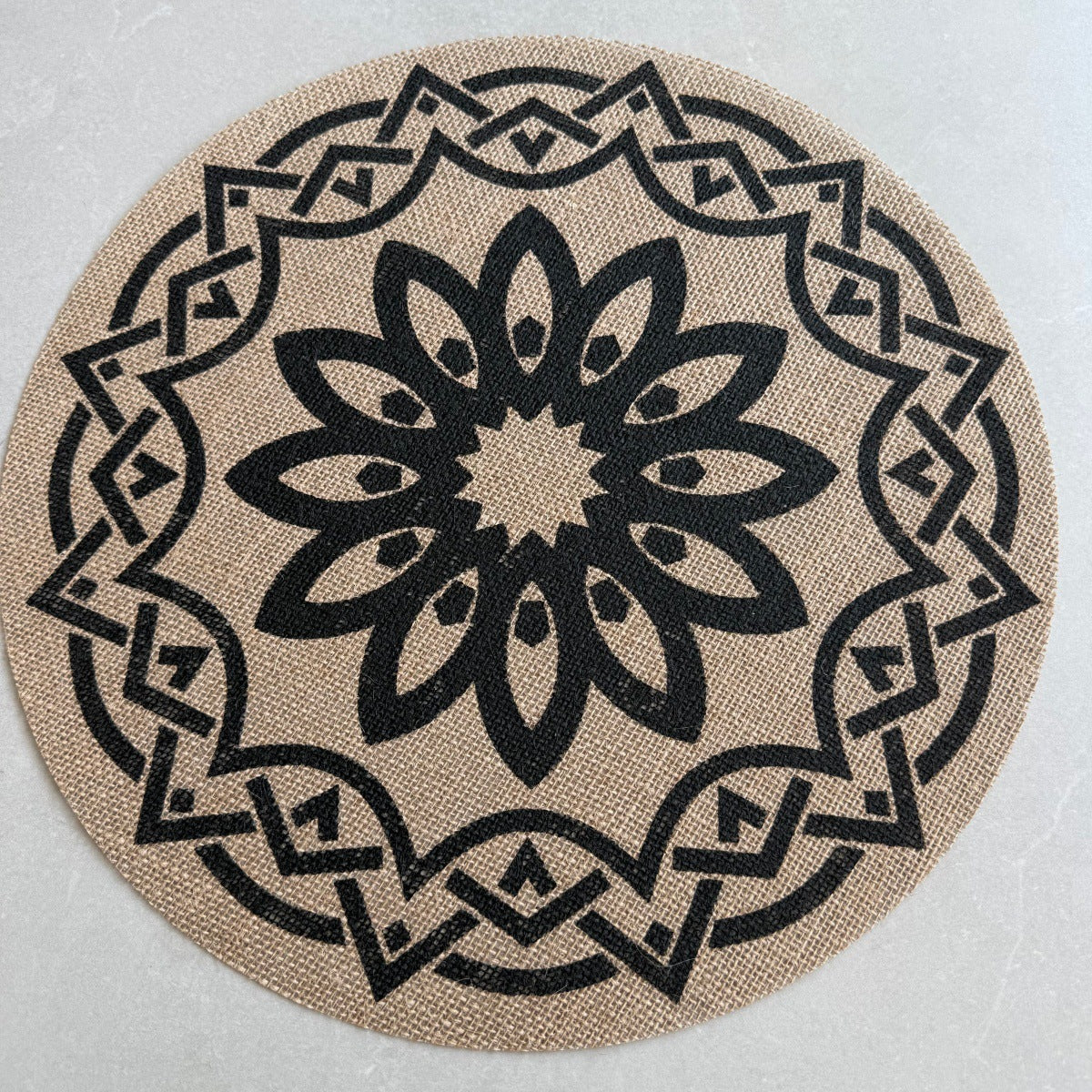 Bohemian Round Linen Placemat, Heat-Resistant