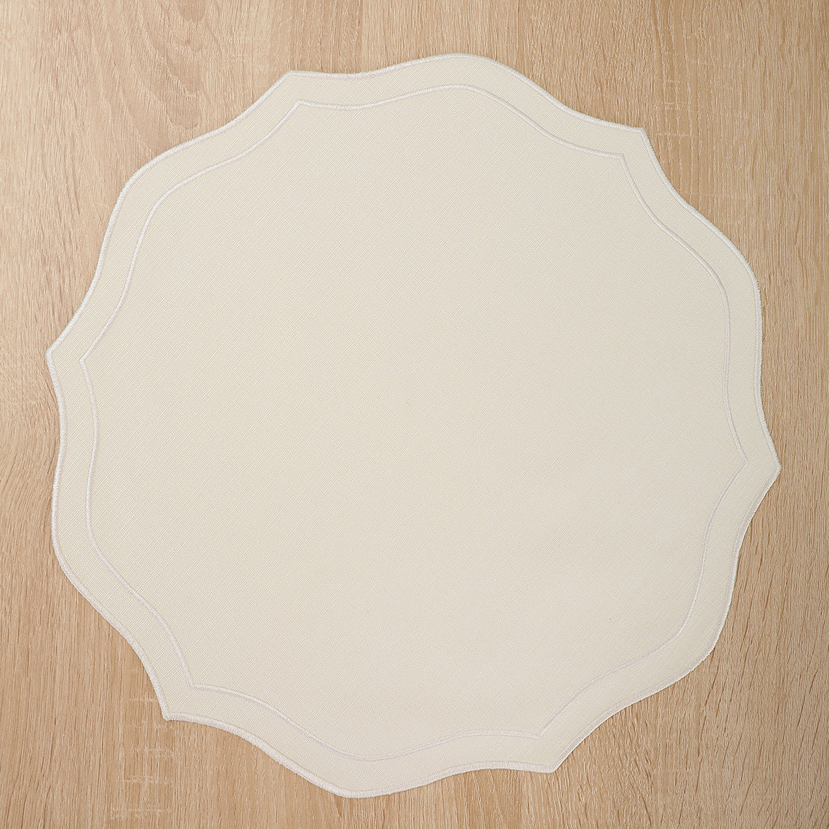 Embroidered Cotton-Linen Placemat, Round or Shaped
