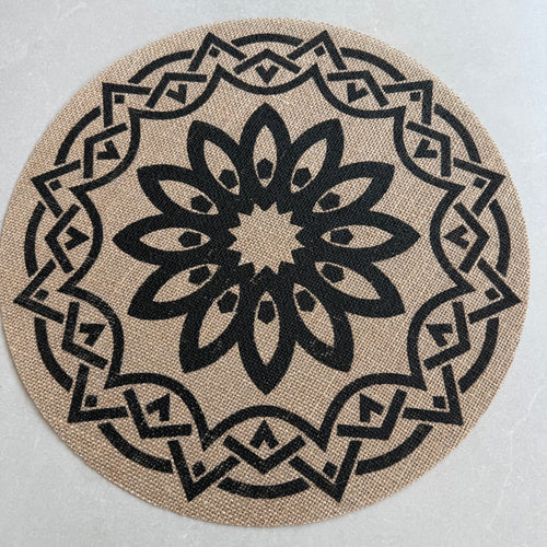 Bohemian Round Linen Placemat, Heat-Resistant