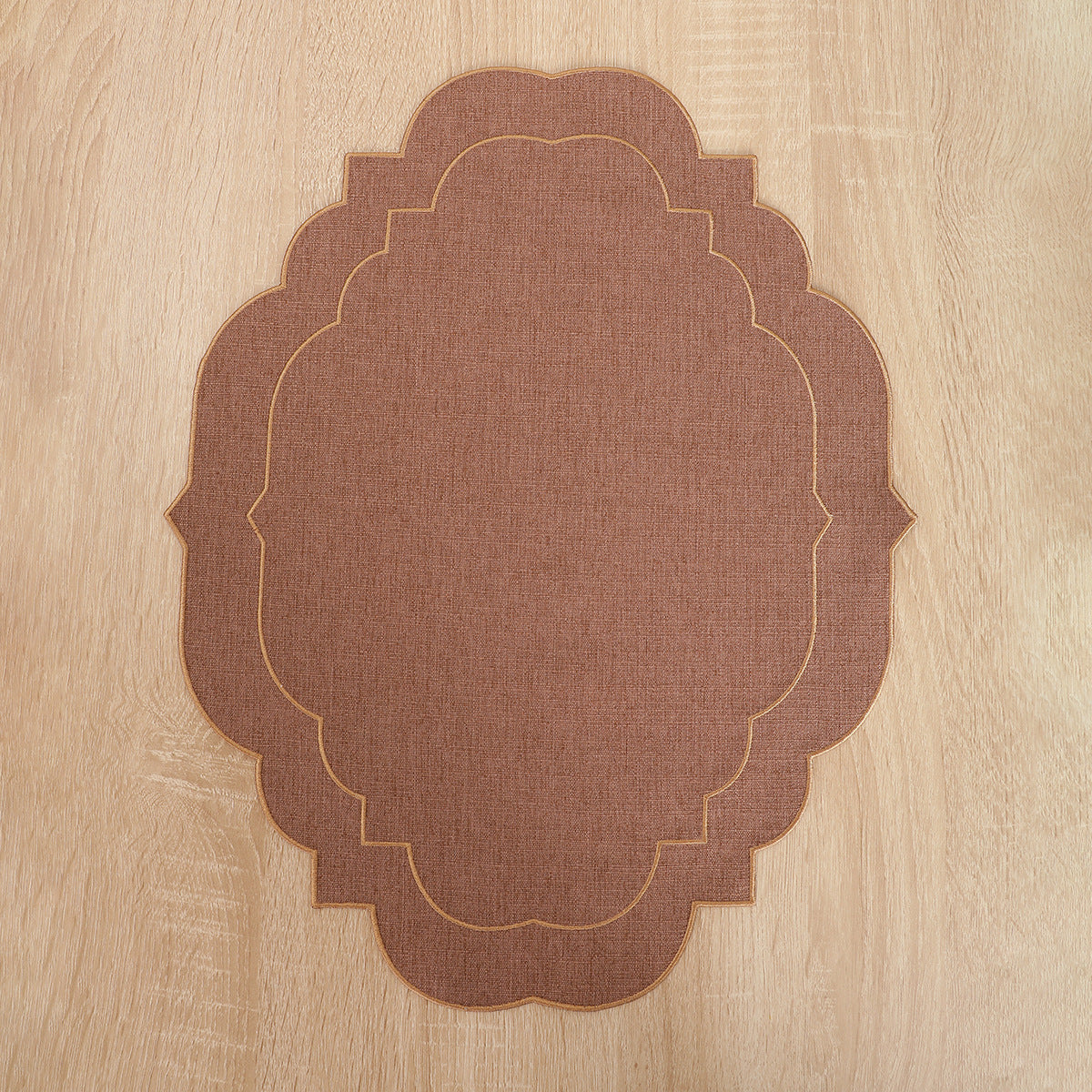 Embroidered Cotton-Linen Placemat, Round or Shaped