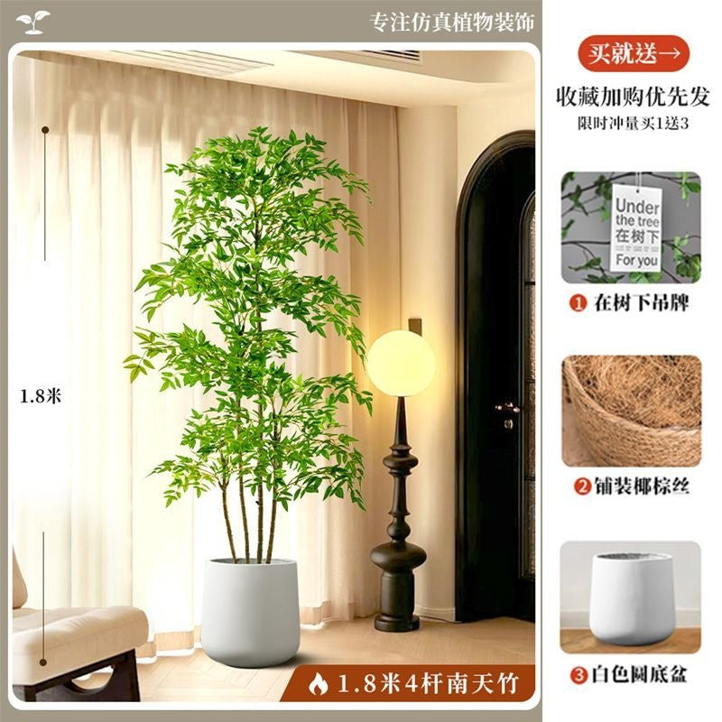 Artificial nandina bamboo floor plant