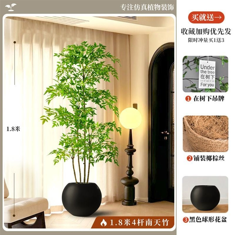 Artificial nandina bamboo floor plant