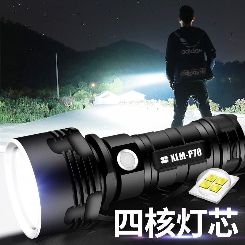 Rechargeable zoom LED flashlight