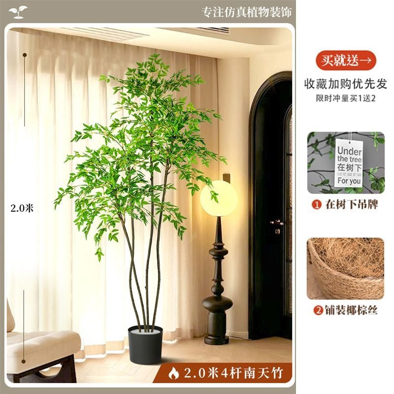Artificial nandina bamboo floor plant