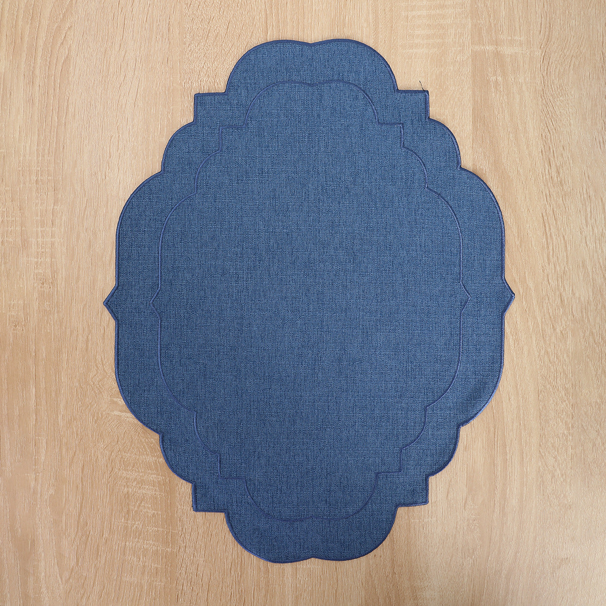 Embroidered Cotton-Linen Placemat, Round or Shaped