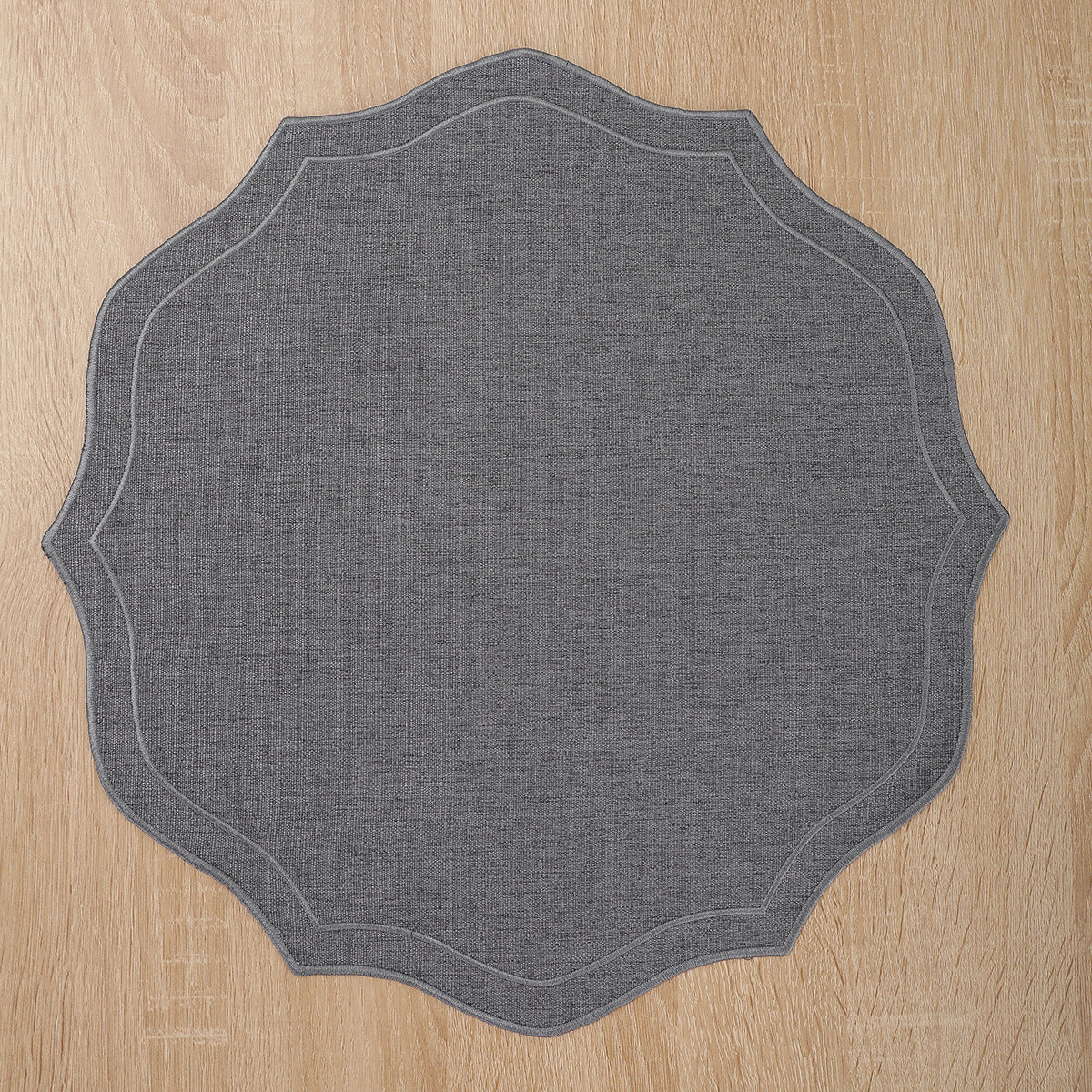 Embroidered Cotton-Linen Placemat, Round or Shaped