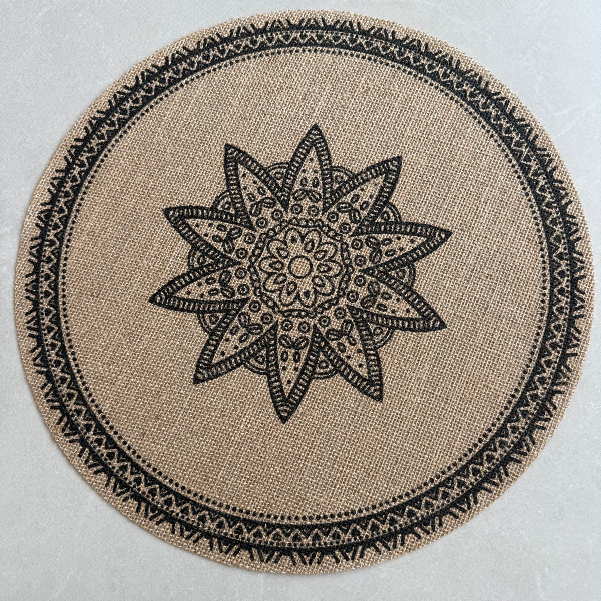 Bohemian Round Linen Placemat, Heat-Resistant