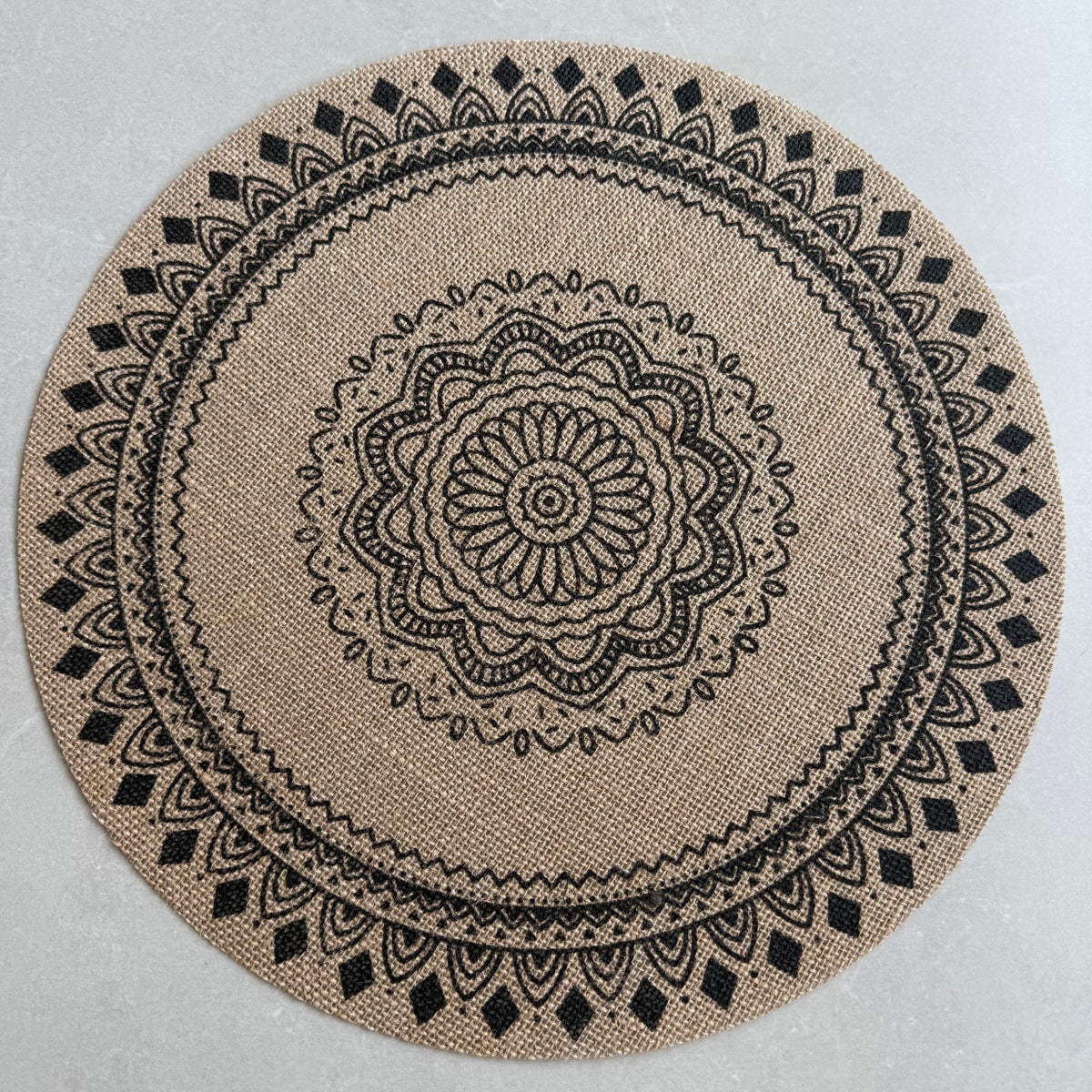 Bohemian Round Linen Placemat, Heat-Resistant