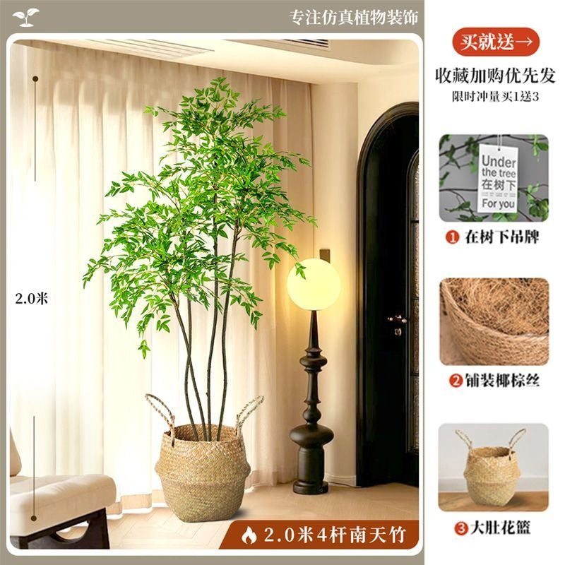 Artificial nandina bamboo floor plant