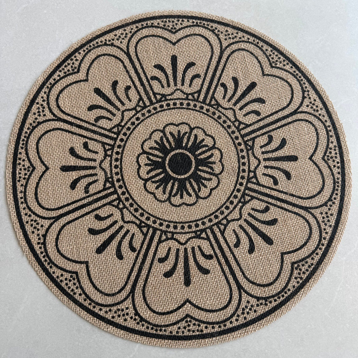 Bohemian Round Linen Placemat, Heat-Resistant