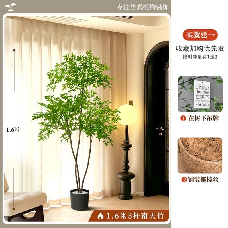 Artificial nandina bamboo floor plant