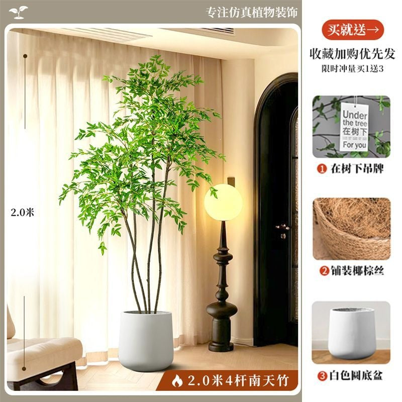 Artificial nandina bamboo floor plant