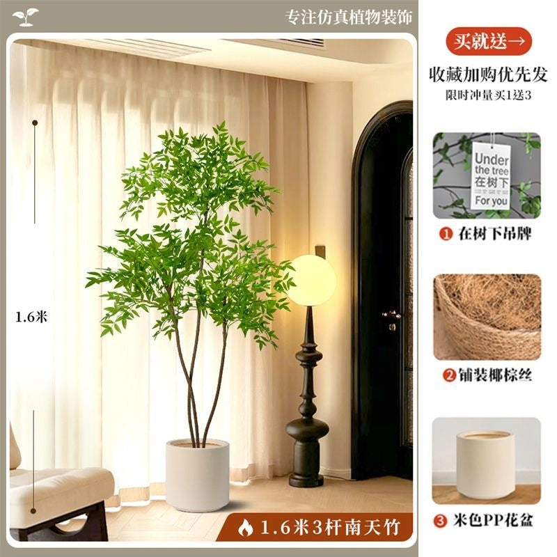 Artificial nandina bamboo floor plant