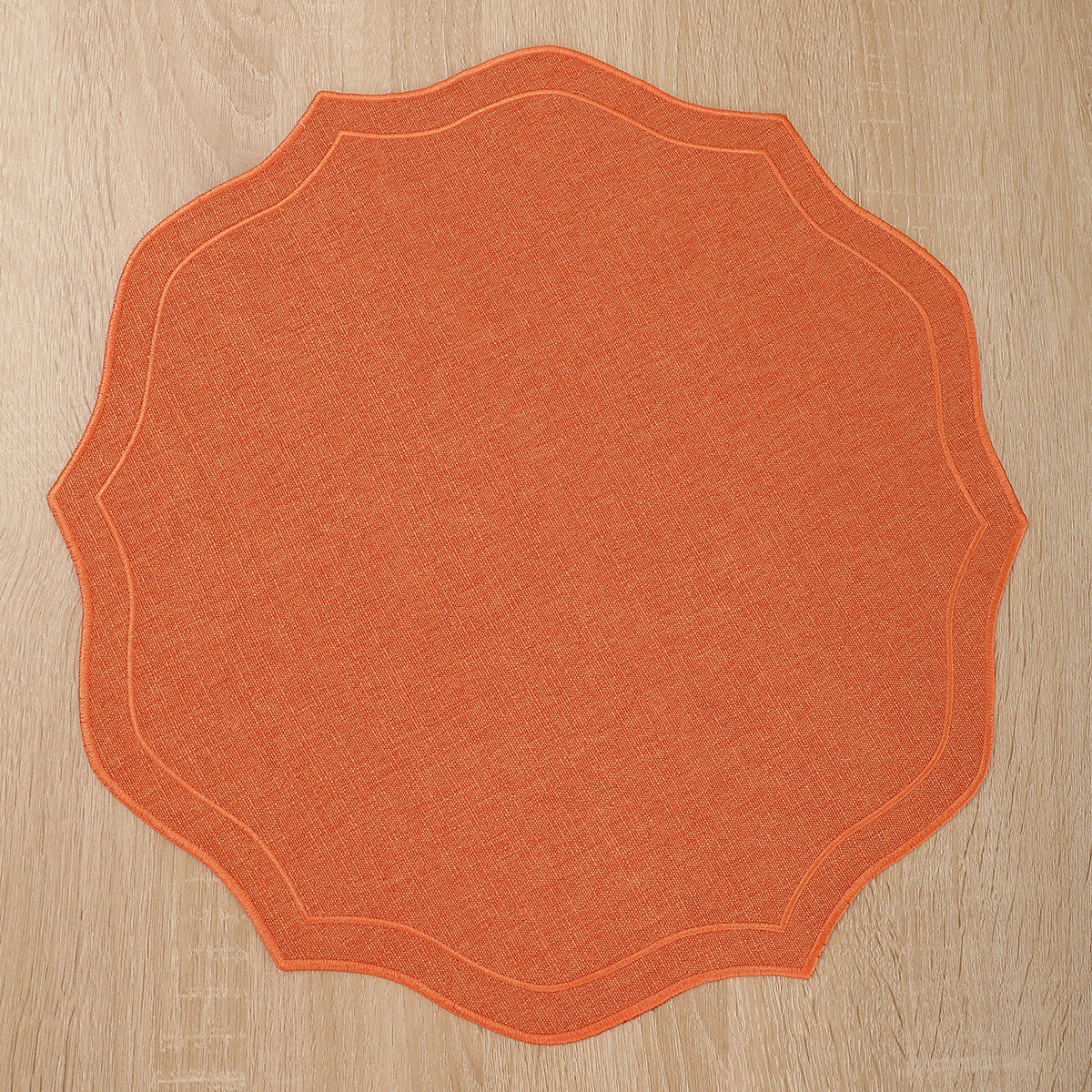 Embroidered Cotton-Linen Placemat, Round or Shaped