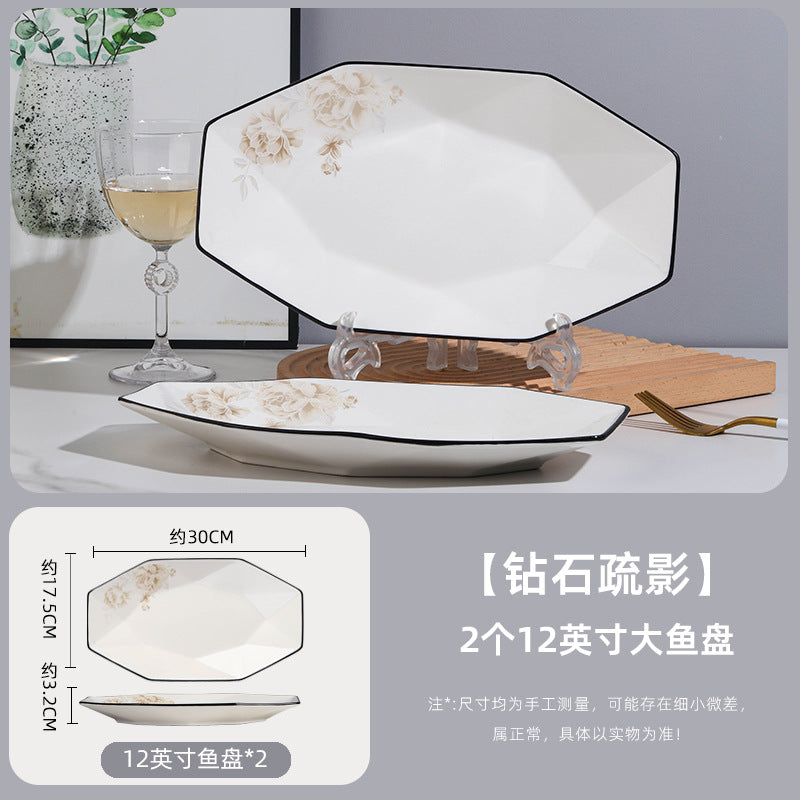 Ceramic rectangular serving platter