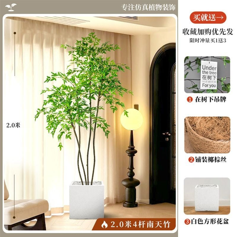 Artificial nandina bamboo floor plant