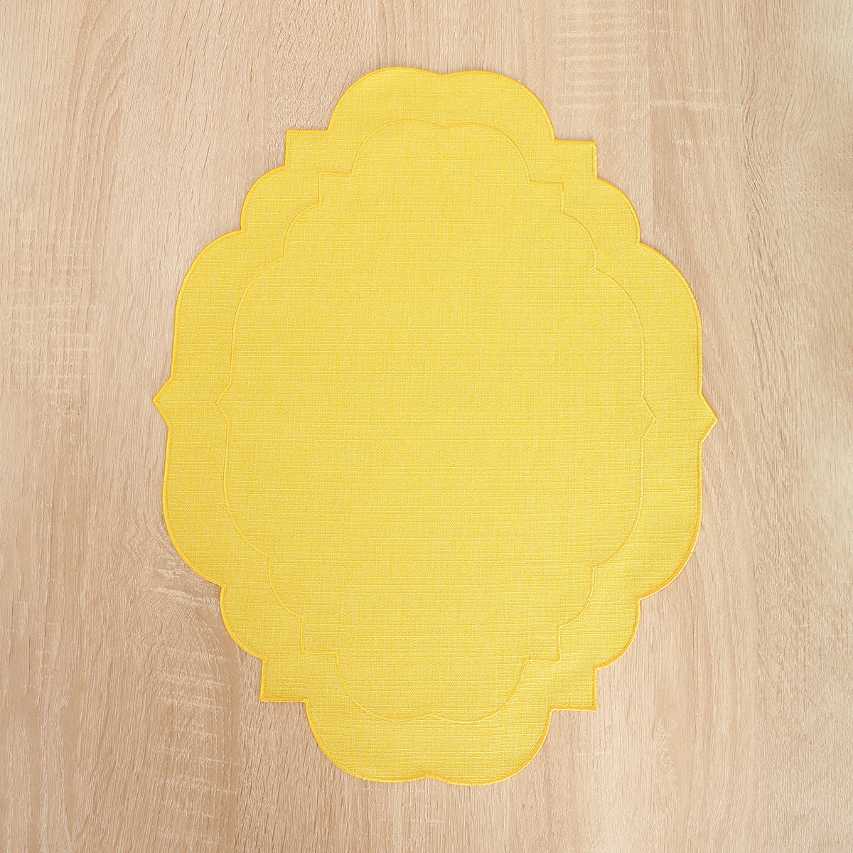 Embroidered Cotton-Linen Placemat, Round or Shaped