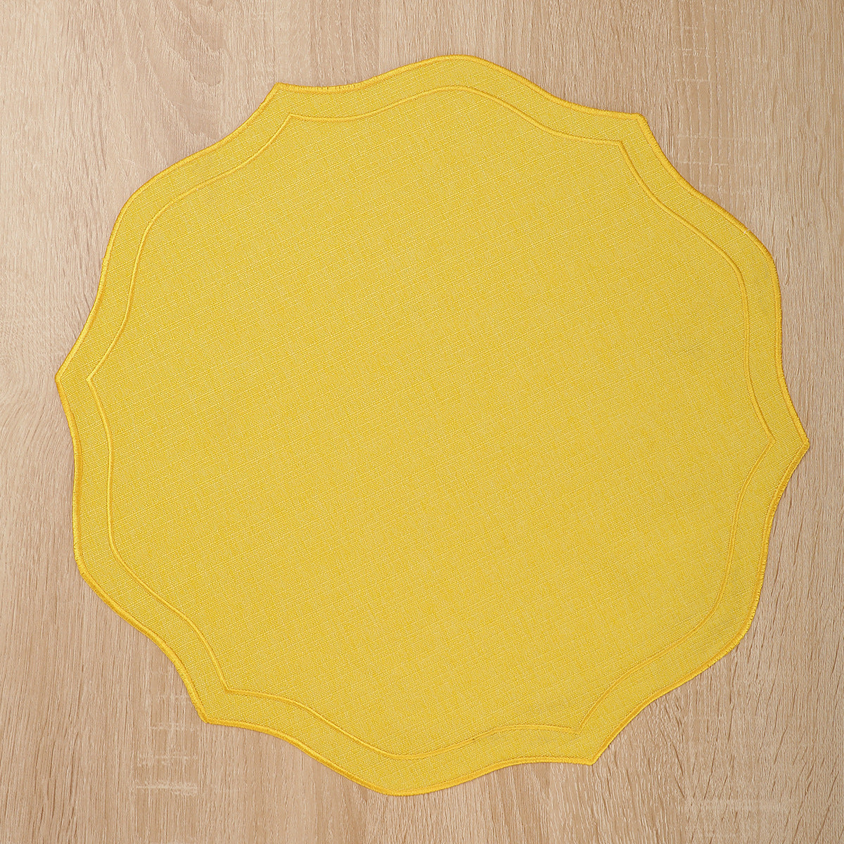 Embroidered Cotton-Linen Placemat, Round or Shaped