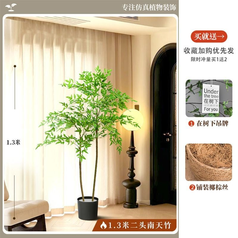 Artificial nandina bamboo floor plant