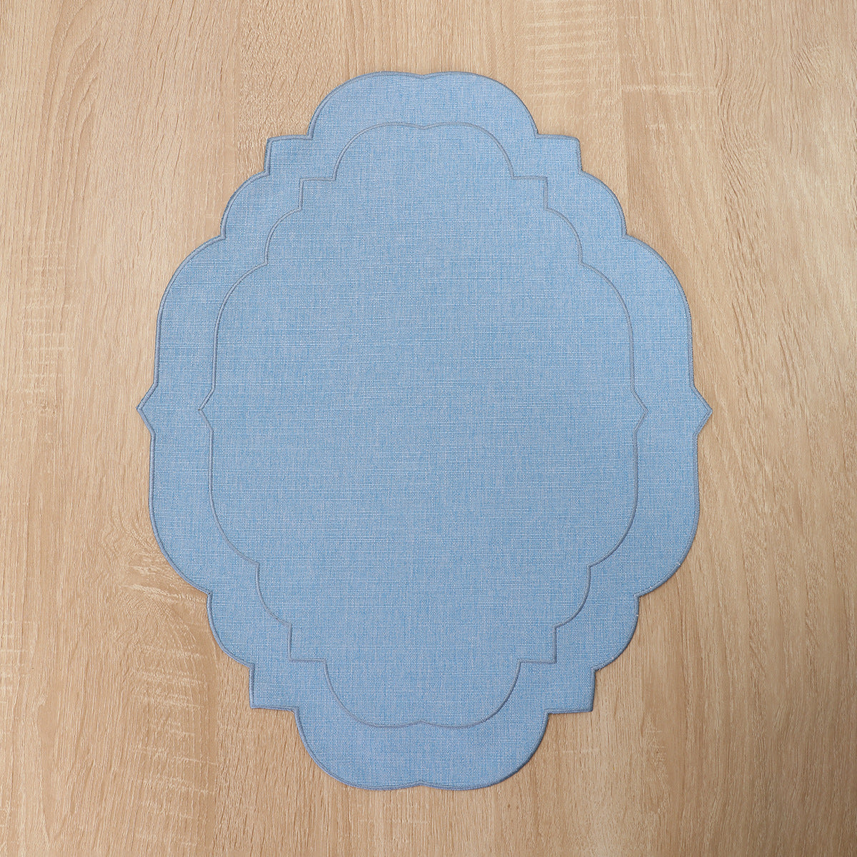 Embroidered Cotton-Linen Placemat, Round or Shaped