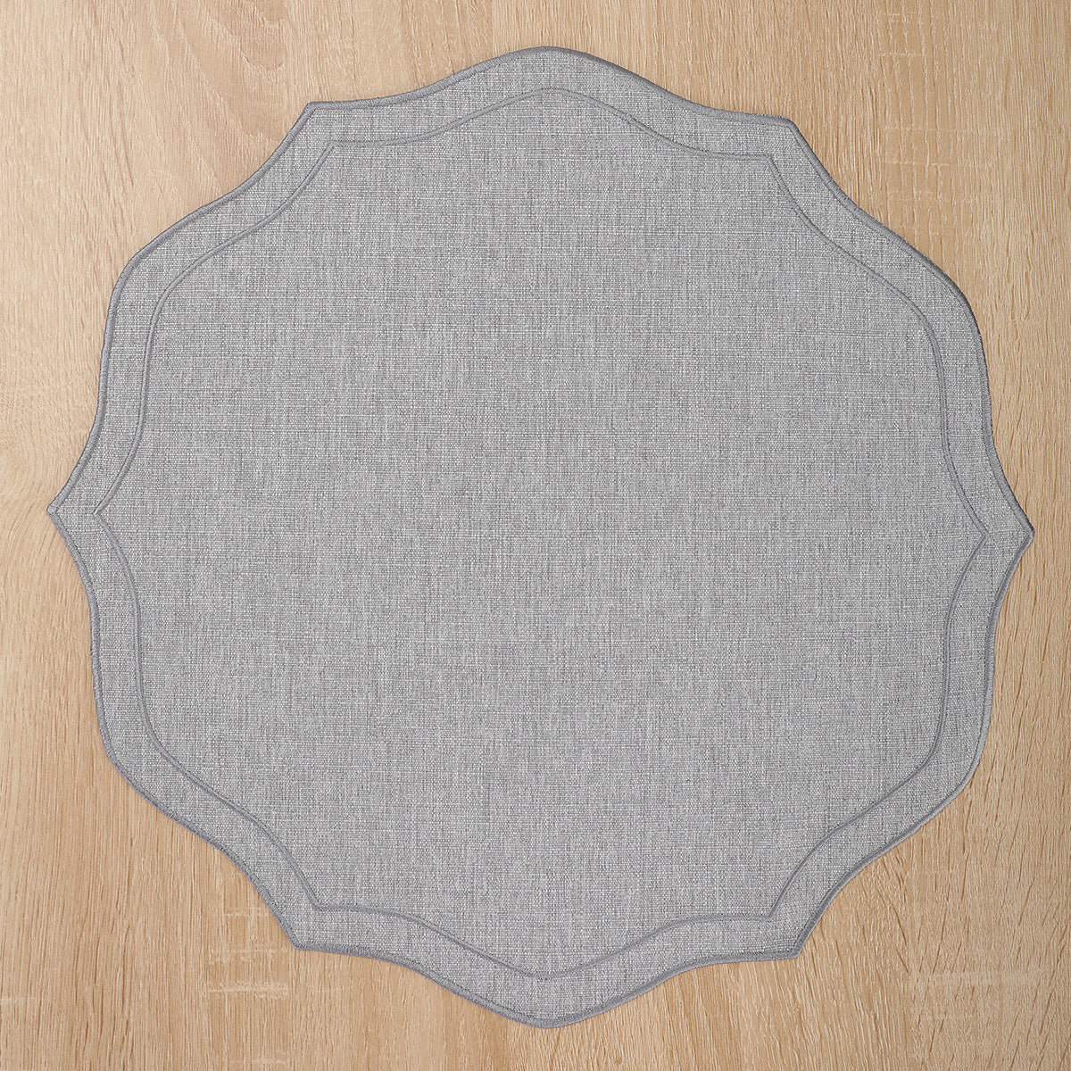 Embroidered Cotton-Linen Placemat, Round or Shaped