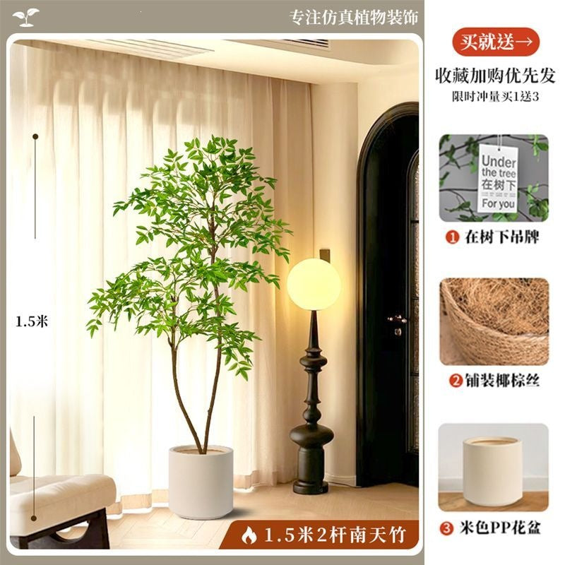 Artificial nandina bamboo floor plant