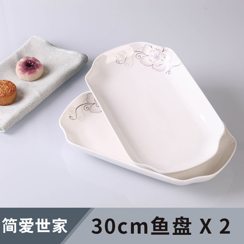 Ceramic rectangular serving platter