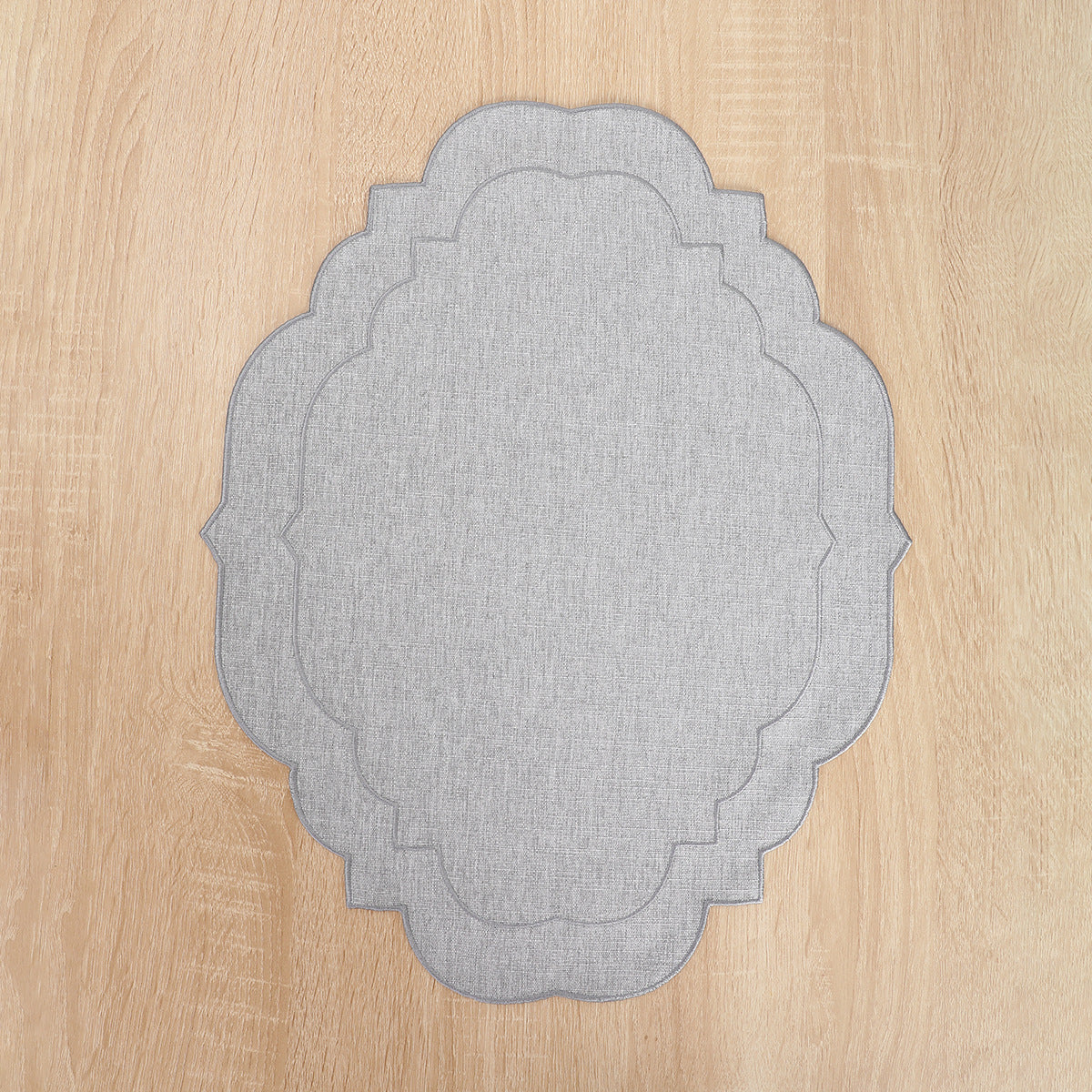 Embroidered Cotton-Linen Placemat, Round or Shaped