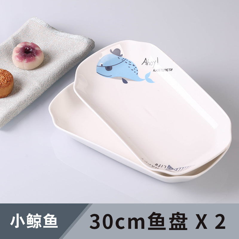 Ceramic rectangular serving platter