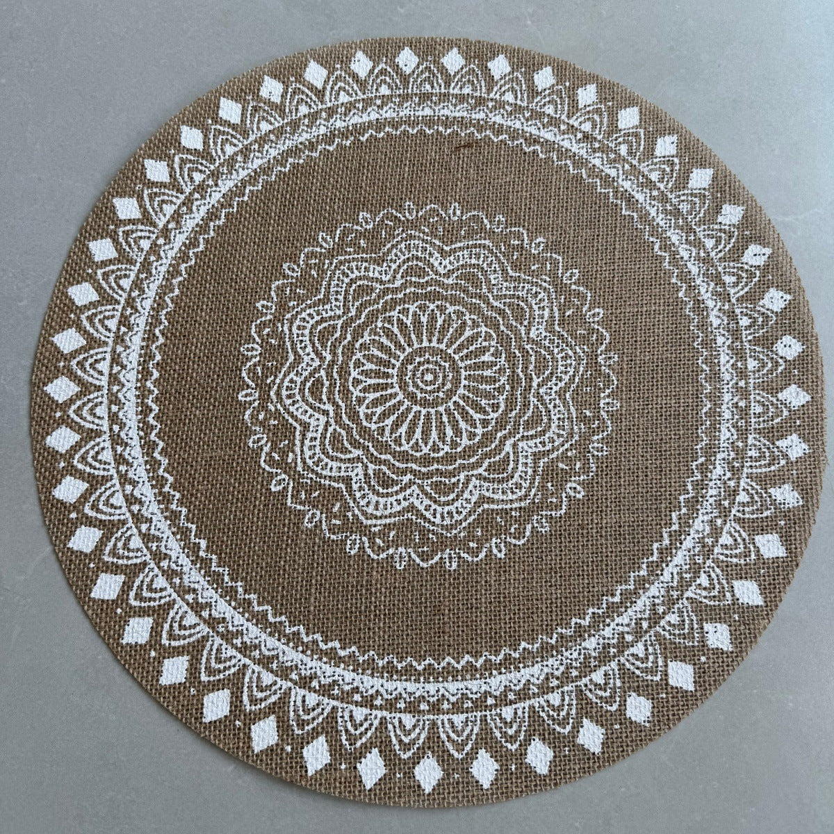 Bohemian Round Linen Placemat, Heat-Resistant