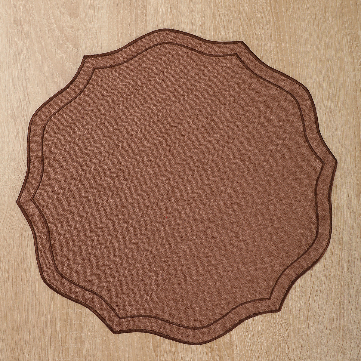 Embroidered Cotton-Linen Placemat, Round or Shaped