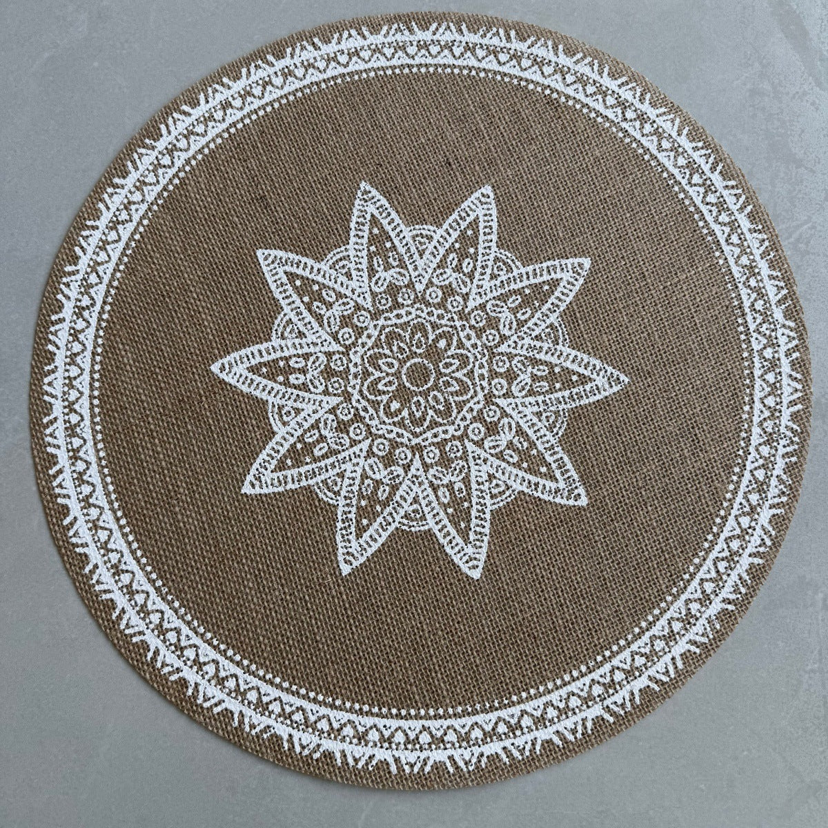 Bohemian Round Linen Placemat, Heat-Resistant