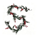 Faux Cedar Garland with Red Berries and Pine Cones, 6.5 ft