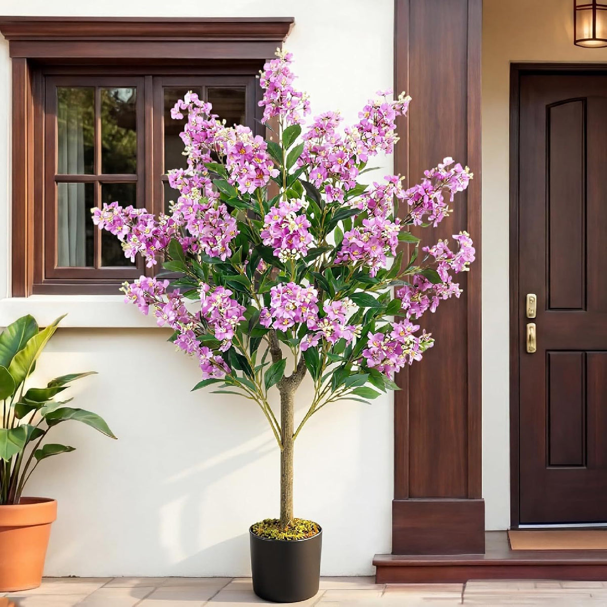 Artificial crape myrtle tree with pot