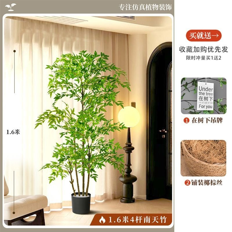 Artificial nandina bamboo floor plant