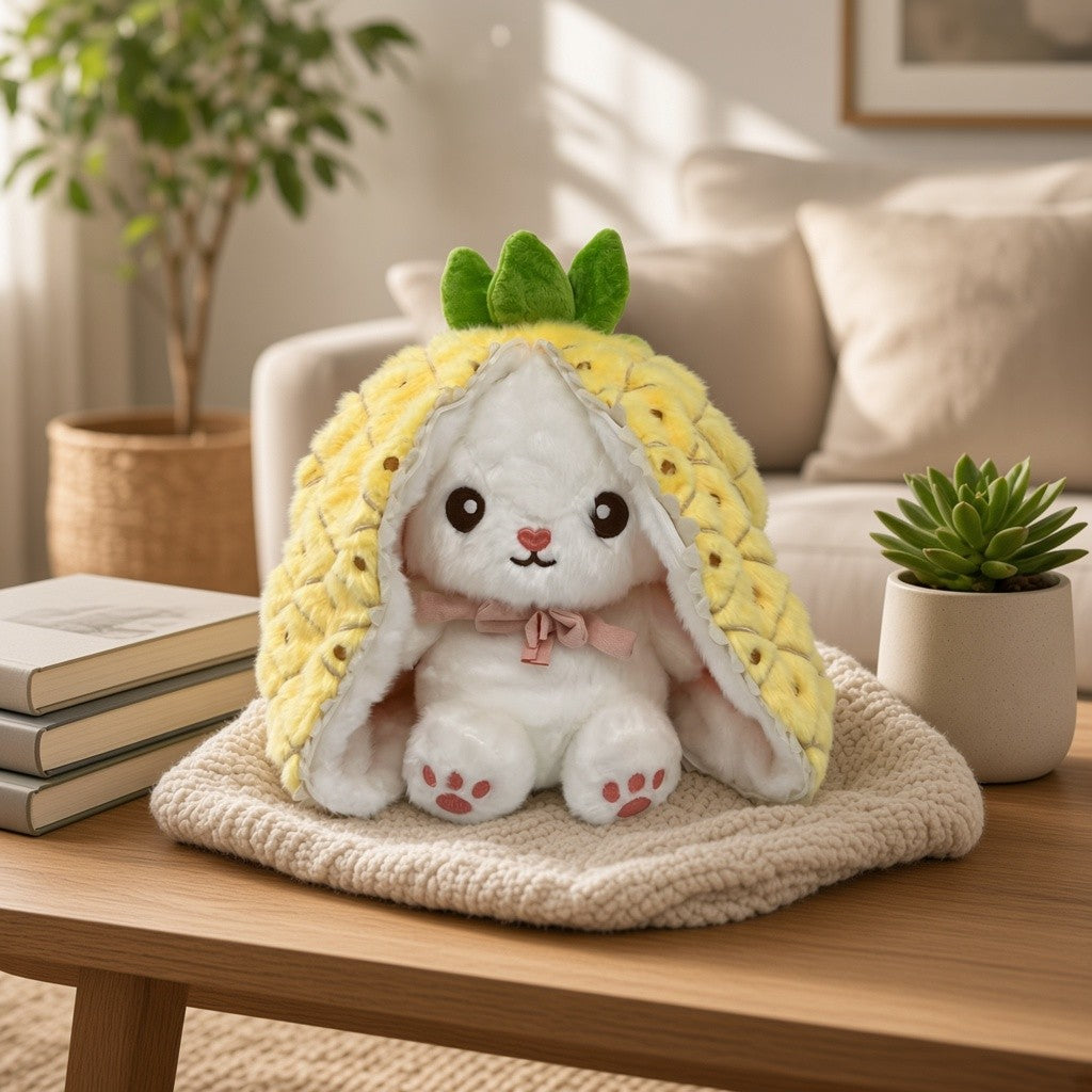 Reversible Strawberry Bunny Plush