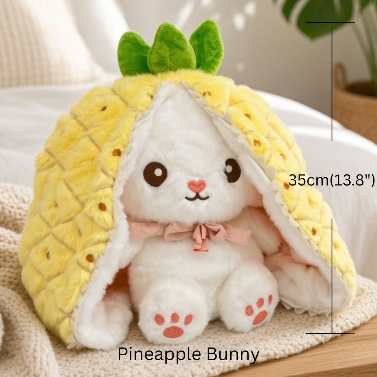 Reversible Strawberry Bunny Plush