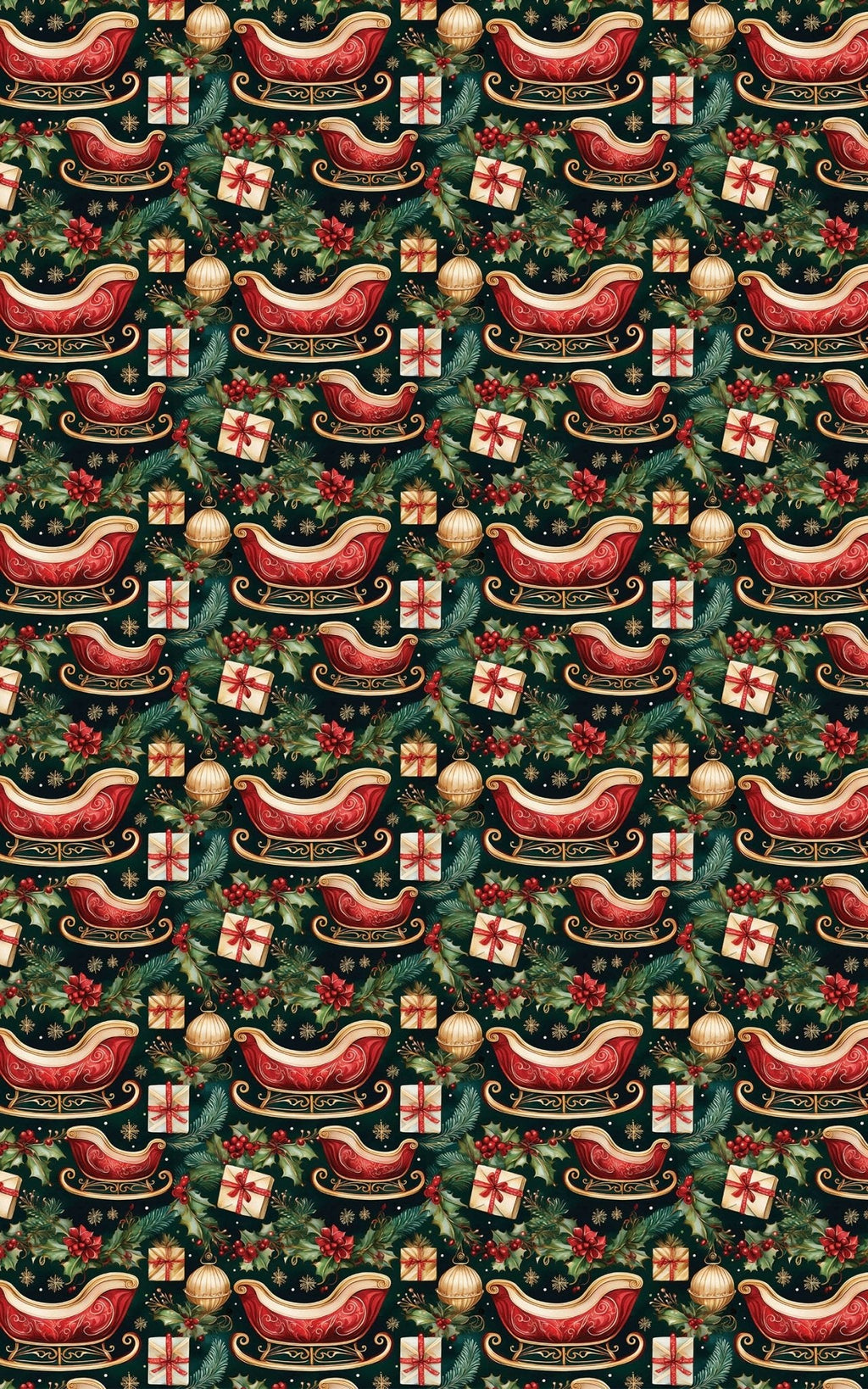 Gilded Sleigh Wrapping Paper