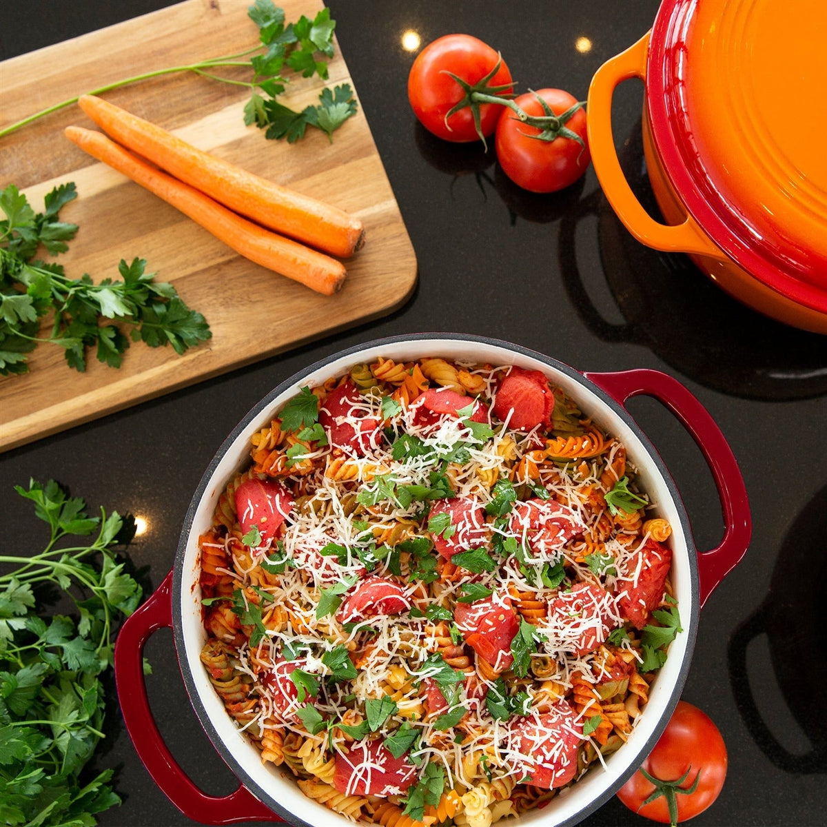 Red Enameled Cast Iron Dutch Oven, 6 qt