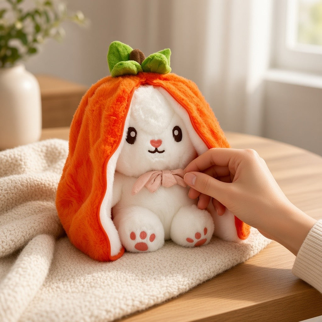 Reversible Strawberry Bunny Plush